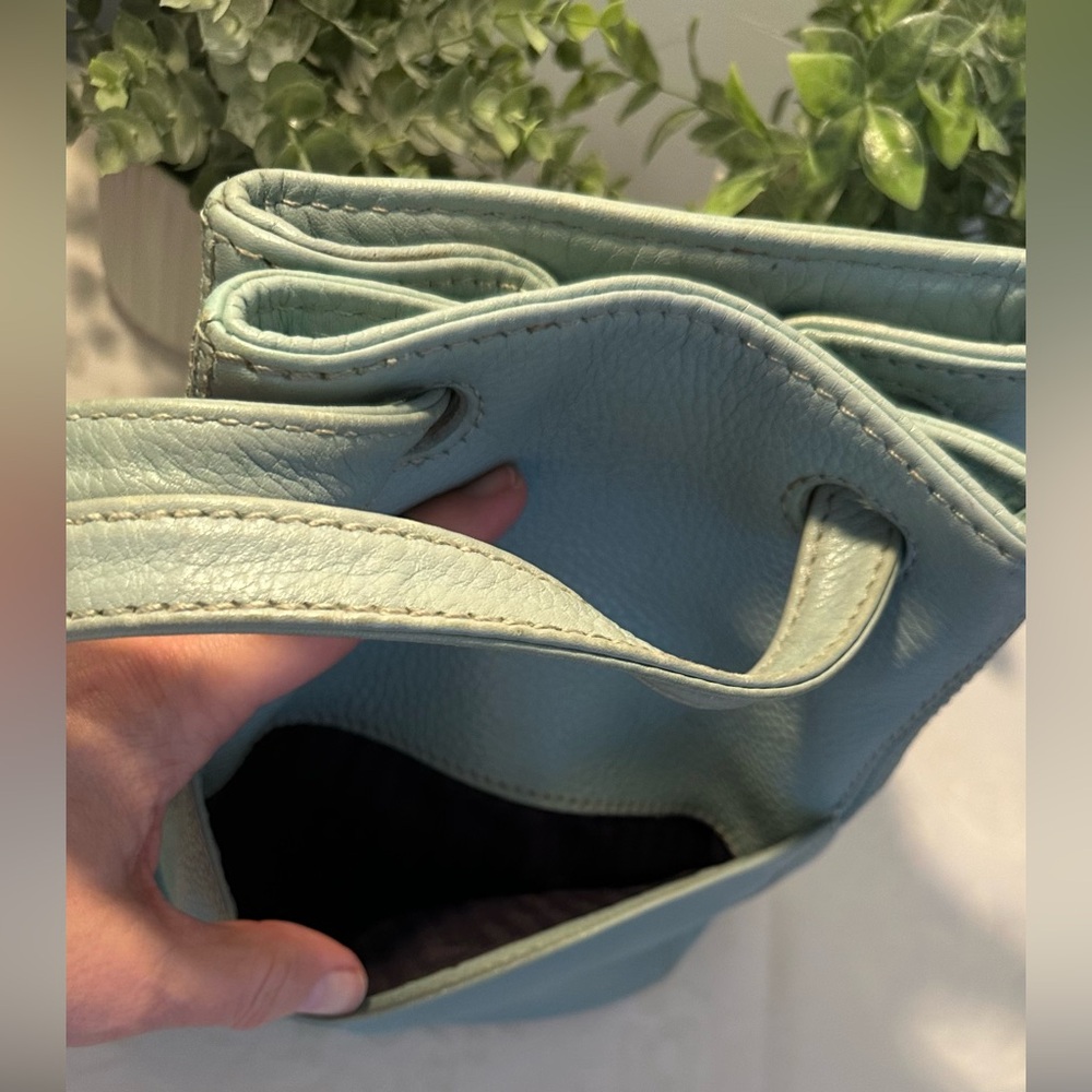 Coach Vintage Sonoma Drawstring Natural Grain Leather - Aqua - Picture 11 of 14